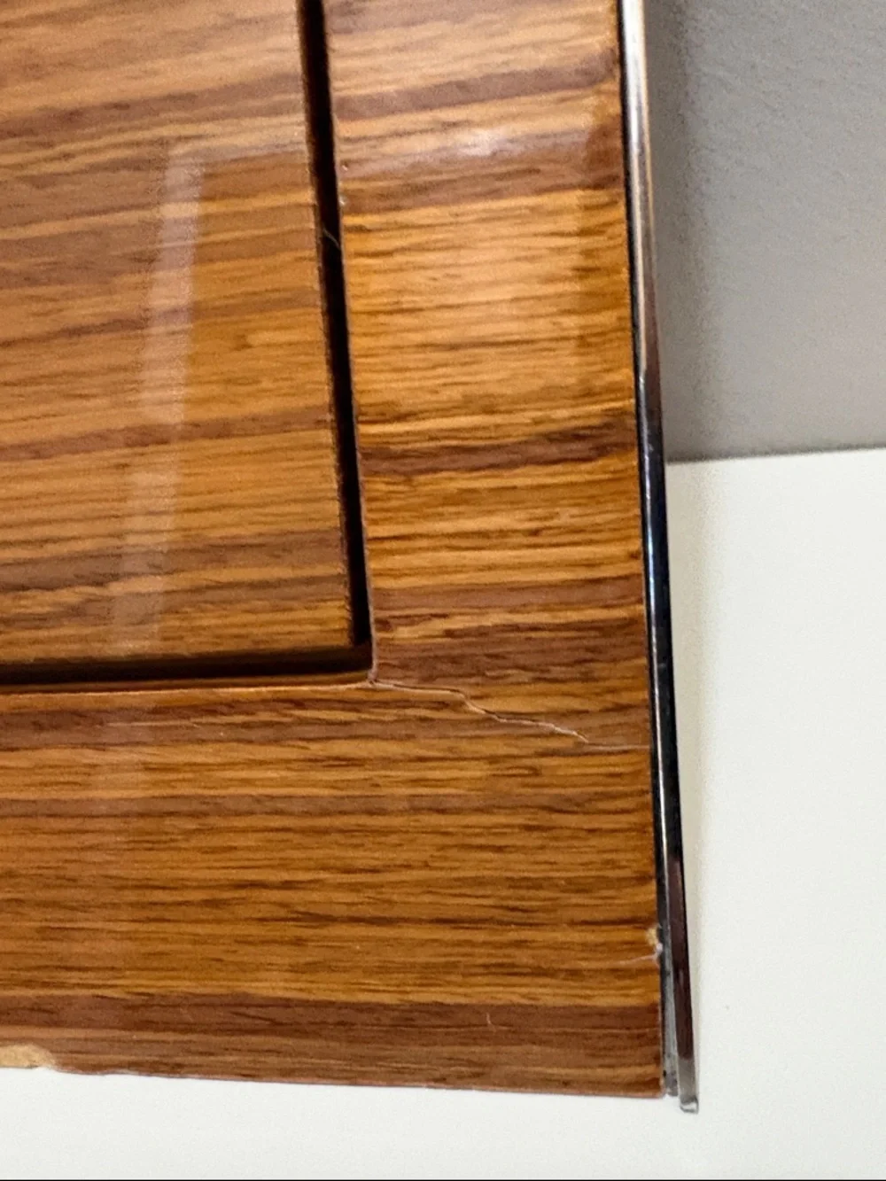 Salvatore Ferragamo Brown Wood Tabletop Mirror with Script Logo